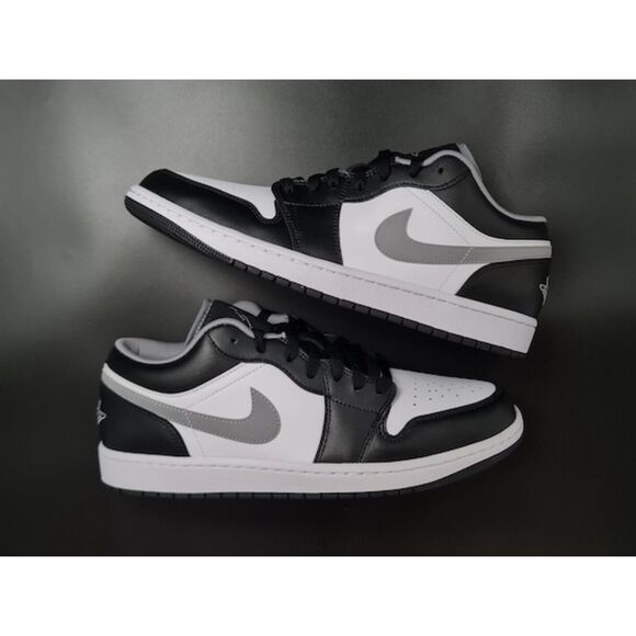 Jordan 1 Low Black White Grey. SIZE 10.5 - 553558-040